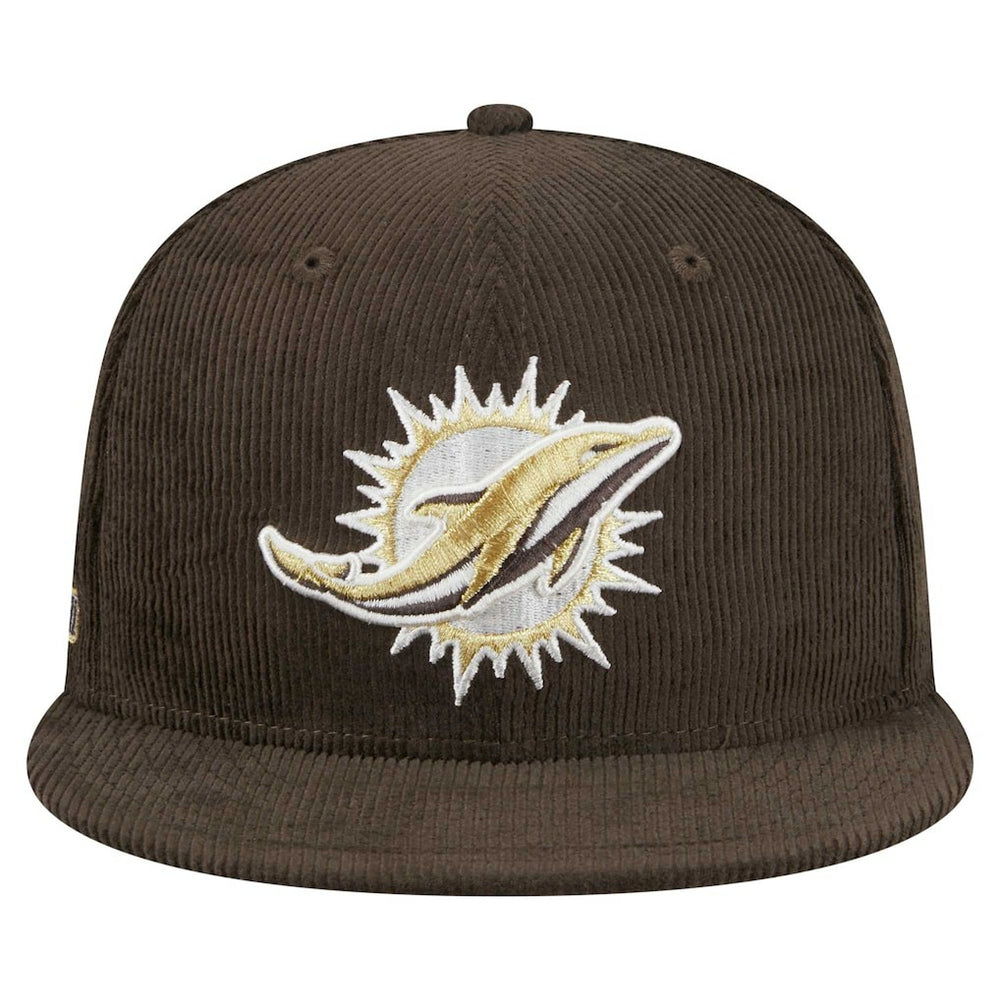 Miami Dolphins New Era Choco Cord 59FIFTY Fitted Hat Brown
