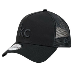 Kansas City Chiefs New Era Domain 9FORTY A-Frame Trucker Adjustable Hat Black