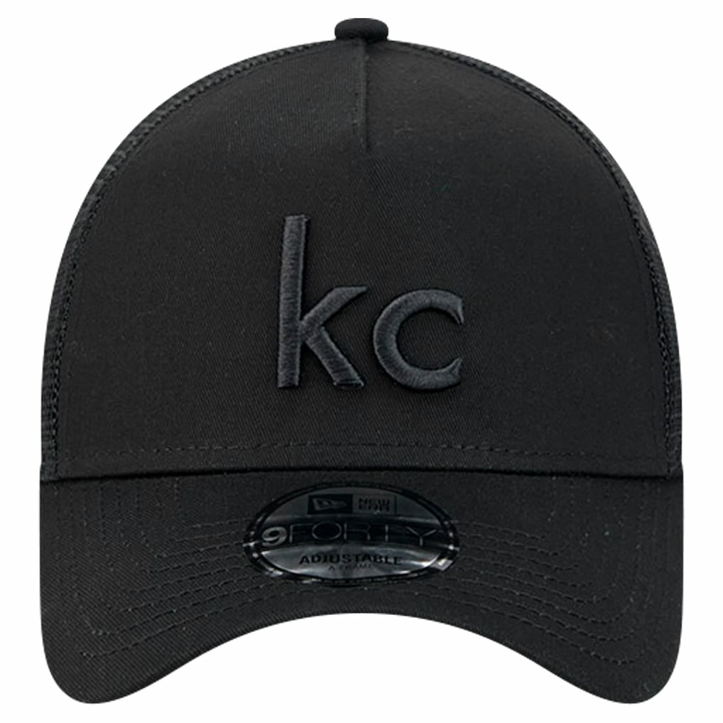 Kansas City Chiefs New Era Domain 9FORTY A-Frame Trucker Adjustable Hat Black