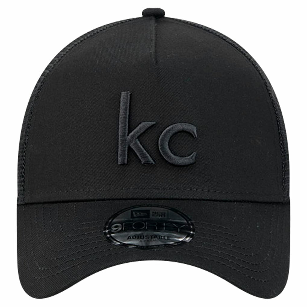 Kansas City Chiefs New Era Domain 9FORTY A-Frame Trucker Adjustable Hat Black