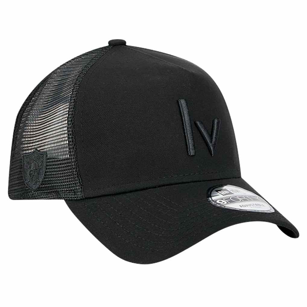 Las Vegas Raiders New Era Domain 9FORTY A-Frame Trucker Adjustable Hat Black