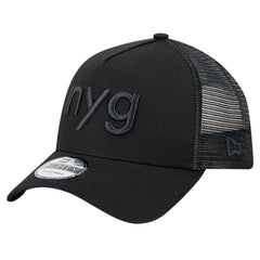New York Giants New Era Domain 9FORTY A-Frame Trucker Adjustable Hat Black