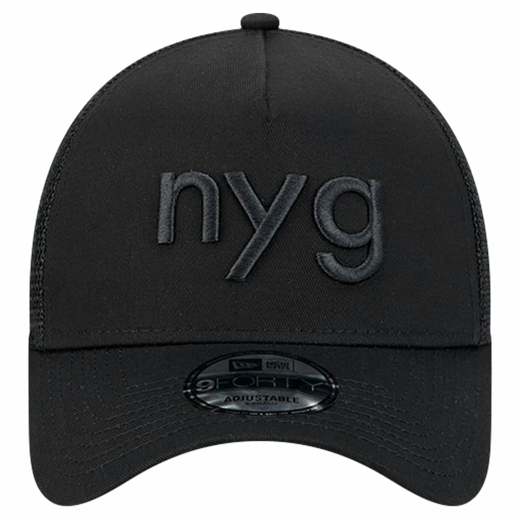 New York Giants New Era Domain 9FORTY A-Frame Trucker Adjustable Hat Black