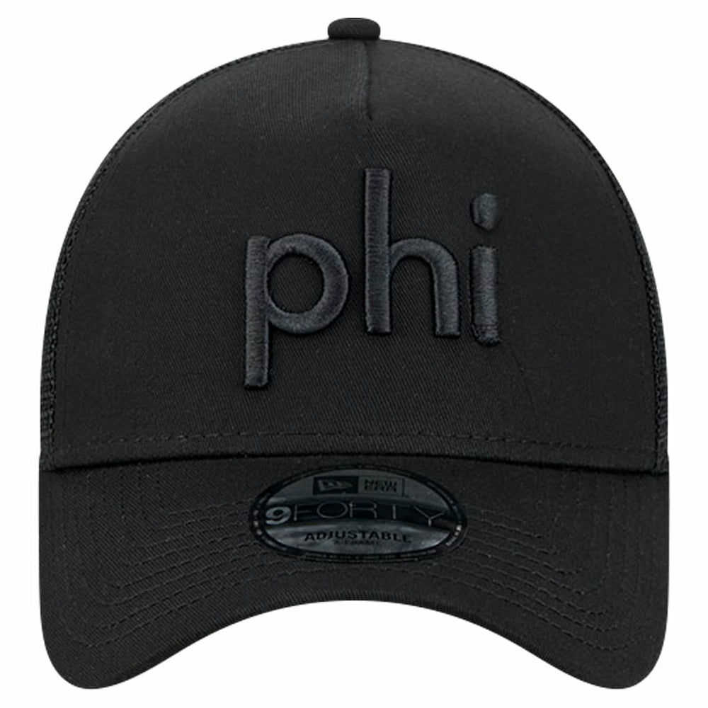 Philadelphia Eagles New Era Domain 9FORTY A-Frame Trucker Adjustable Hat Black