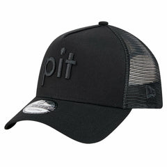 Pittsburgh Steelers New Era Domain 9FORTY A-Frame Trucker Adjustable Hat Black