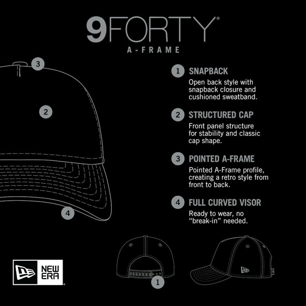 Pittsburgh Steelers New Era Domain 9FORTY A-Frame Trucker Adjustable Hat Black