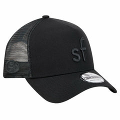 San Francisco 49ers New Era Domain 9FORTY A-Frame Trucker Adjustable Hat Black