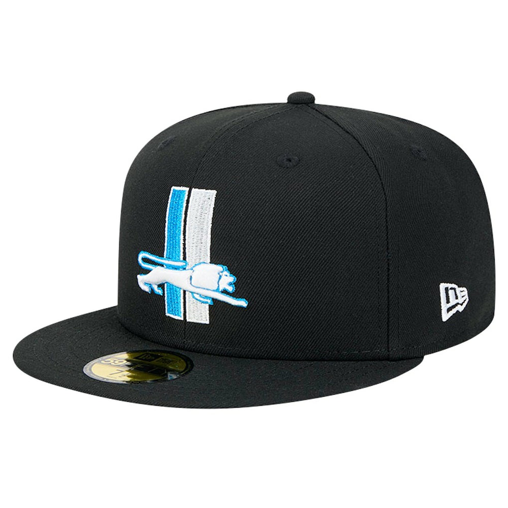 Detroit Lions New Era Omaha Throwback 59FIFTY Fitted Hat Black