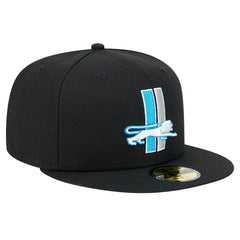 Detroit Lions New Era Omaha Throwback 59FIFTY Fitted Hat Black
