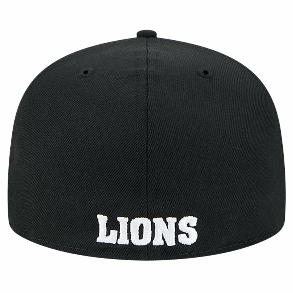Detroit Lions New Era Omaha Throwback 59FIFTY Fitted Hat Black
