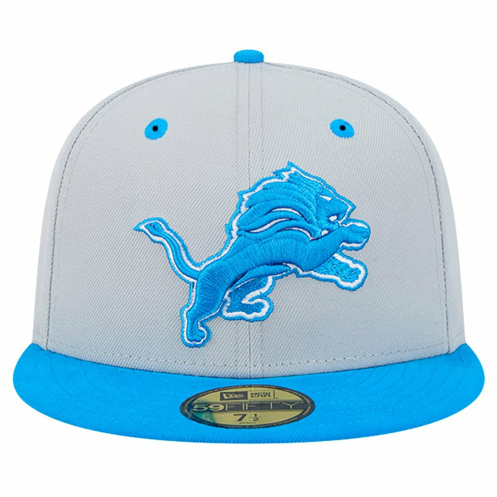 Detroit Lions New Era Flipside Two-Tone 59FIFTY Fitted Hat Gray/Blue