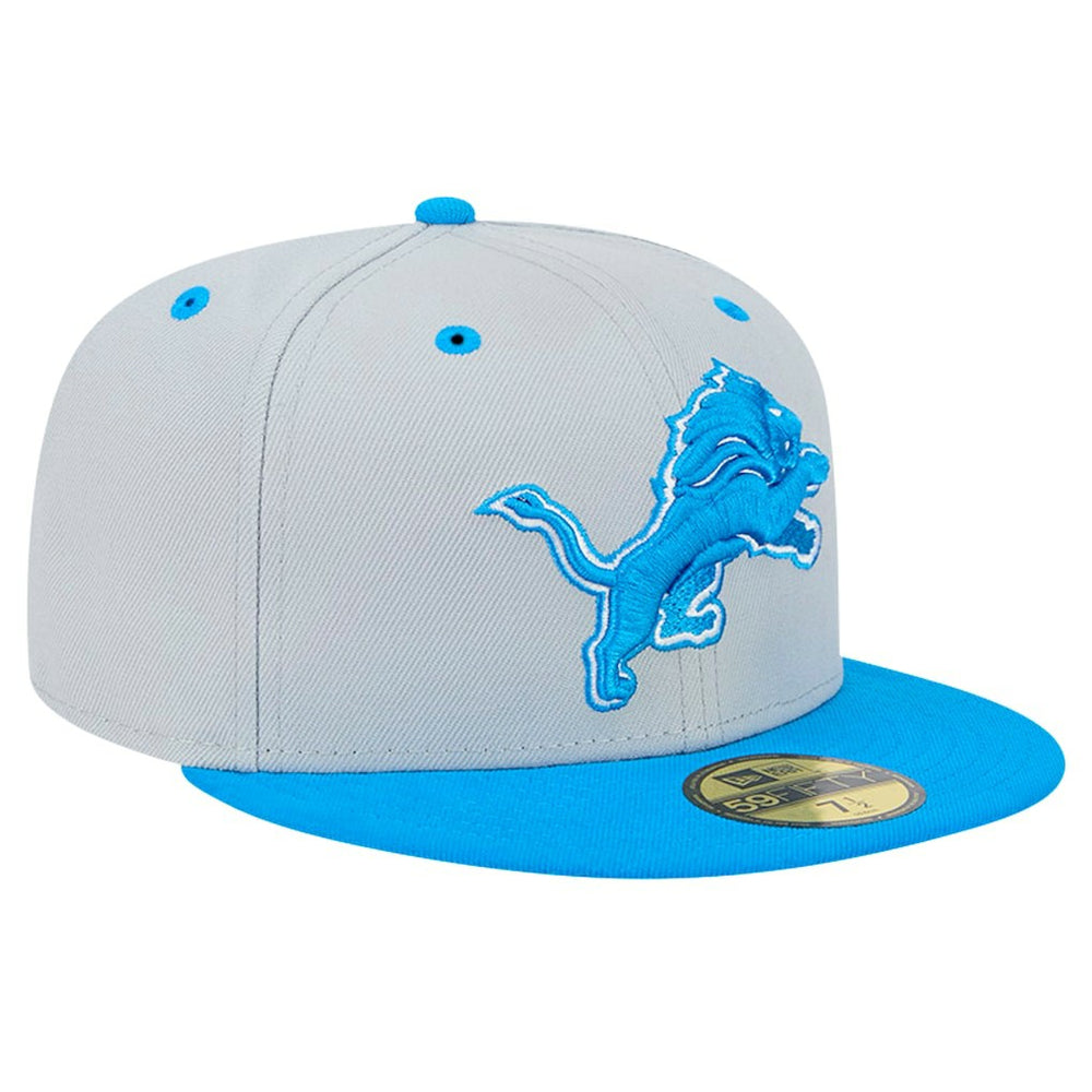 Detroit Lions New Era Flipside Two-Tone 59FIFTY Fitted Hat Gray/Blue