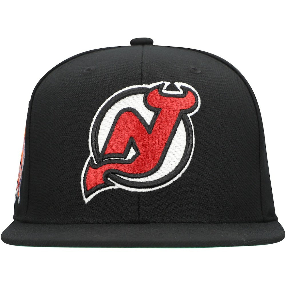 NHL New Jersey Devils Mitchell & Ness Core Top Spot Snapback Hat - Black