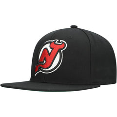 NHL New Jersey Devils Mitchell & Ness Core Top Spot Snapback Hat - Black