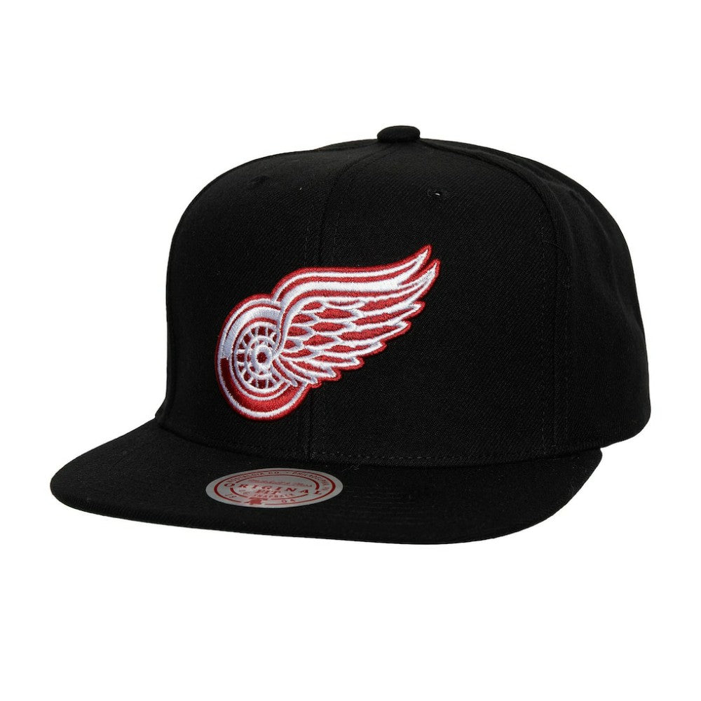 NHL Detroit Red Wings Mitchell & Ness Core Top Spot Snapback Hat - Black