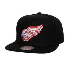 NHL Detroit Red Wings Mitchell & Ness Core Top Spot Snapback Hat - Black