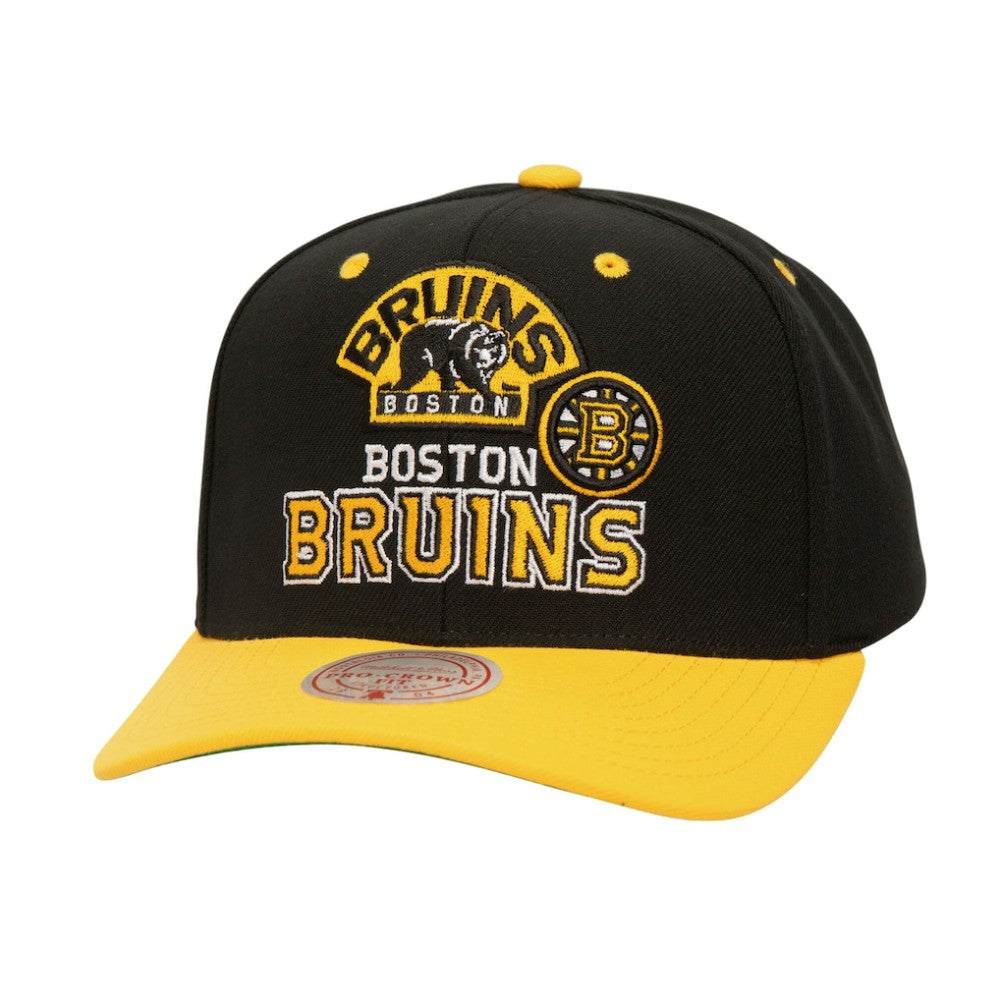 NHL Boston Bruins Mitchell & Ness All In 2.0 Pro Crown Adjustable Hat - Black