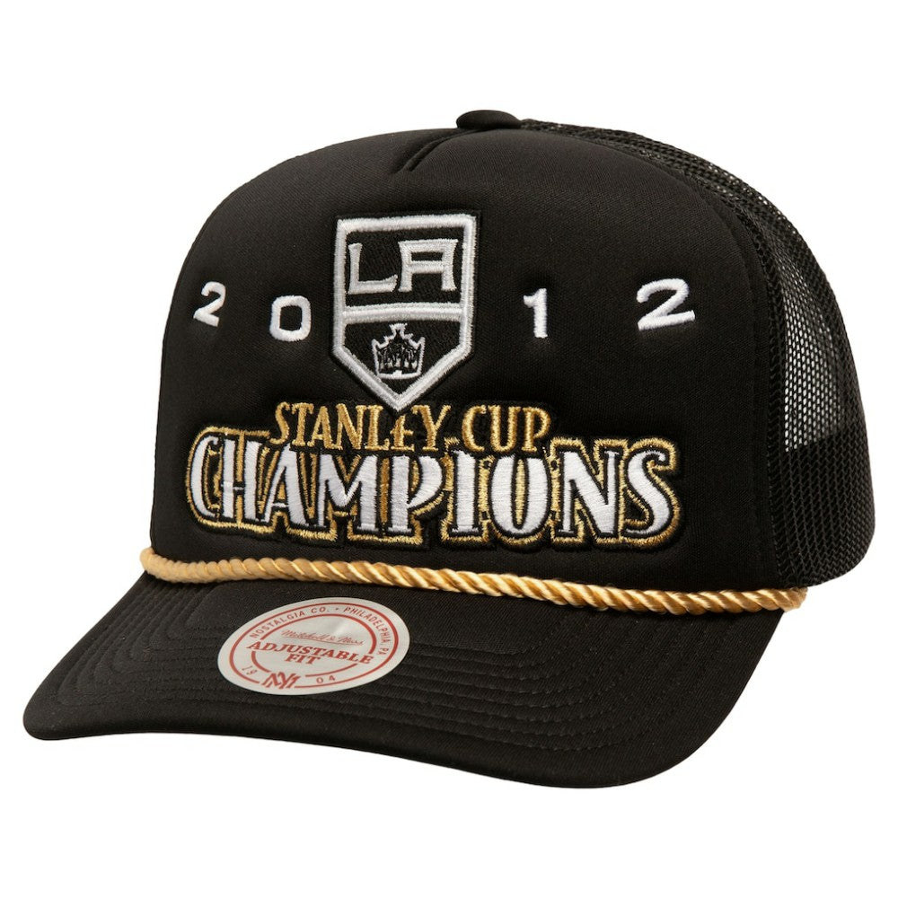 NHL Los Angeles Kings Mitchell & Ness SOUL Collection Golden Stanley Cup Champions Trucker Adjustable Hat - Black