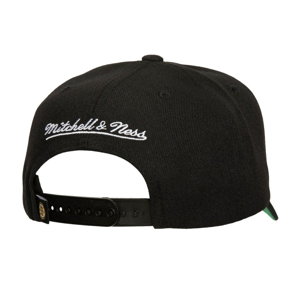 NHL Boston Bruins Mitchell & Ness Soul Strike Neon Logo Pro Crown Adjustable Hat - Black