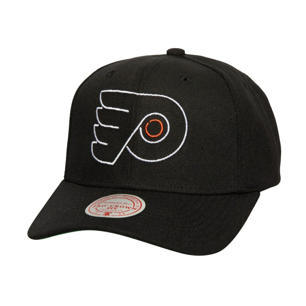 NHL Philadelphia Flyers Mitchell & Ness Soul Strike Neon Logo Pro Crown Adjustable Hat - Black