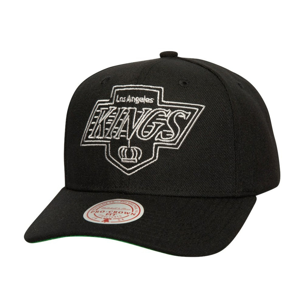 NHL Los Angeles Kings Mitchell & Ness Soul Strike Neon Logo Pro Crown Adjustable Hat - Black