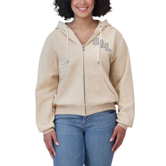 Dallas Cowboys WEAR by Erin Andrews Women's Tonal Full-Zip Hoodie Oatmeal