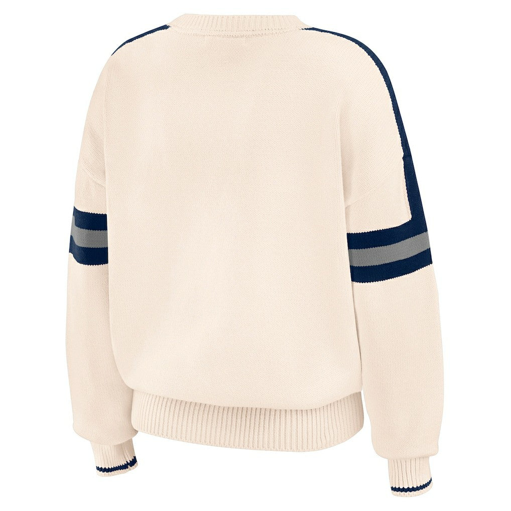 Dallas Cowboys WEAR by Erin Andrews Women's Stripe Pullover Sweater Cream