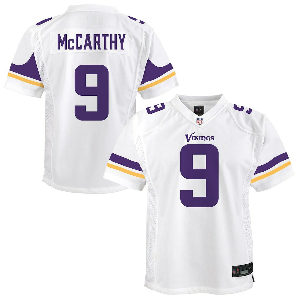 NFL J.J. McCarthy Minnesota Vikings Youth Game Jersey - White