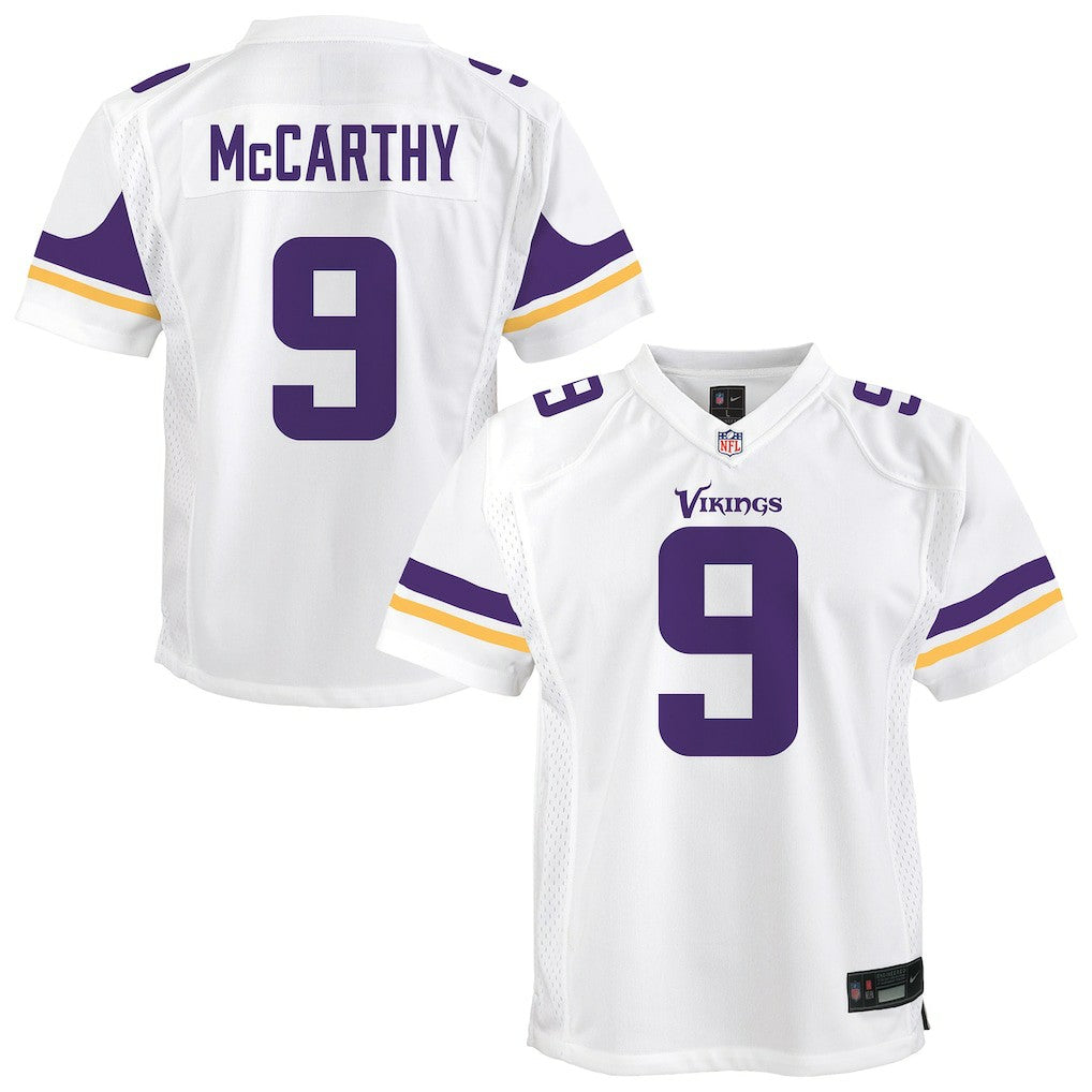 NFL J.J. McCarthy Minnesota Vikings Youth Game Jersey - White