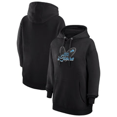 Detroit Lions G-III 4Her by Carl Banks Women's Animal Print Heart Team Graphic Fleece Tri-Blend Pullover Hoodie Black