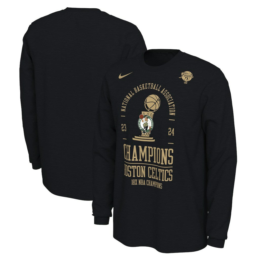 Boston Celtics 18-Time NBA Finals Champions Locker Room Long Sleeve T-Shirt Black