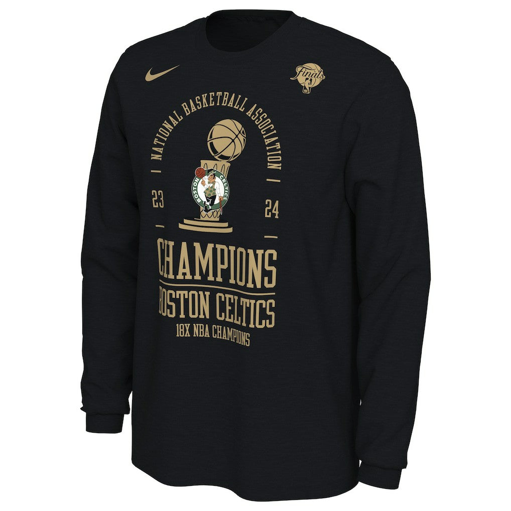 Boston Celtics 18-Time NBA Finals Champions Locker Room Long Sleeve T-Shirt Black