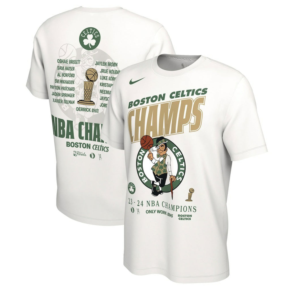 Boston Celtics 2024 NBA Finals Champions Celebration Roster T-Shirt White