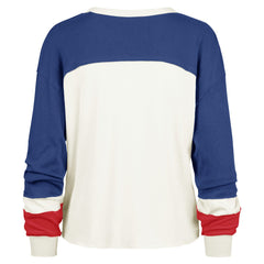 New York Giants '47 Women's Double Header Curve Raglan Long Sleeve Crop Top Cream