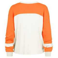 Miami Dolphins '47 Women's Double Header Curve Raglan Long Sleeve Crop Top Cream