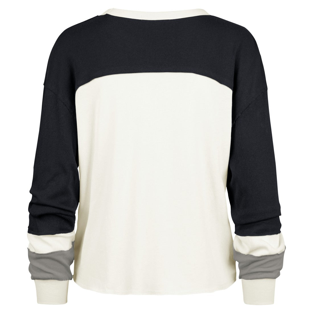 Tennessee Titans '47 Women's Double Header Curve Raglan Long Sleeve Crop Top Cream