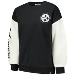 Pittsburgh Steelers '47 Women's Double Header Rise Andie Pullover Sweatshirt Black