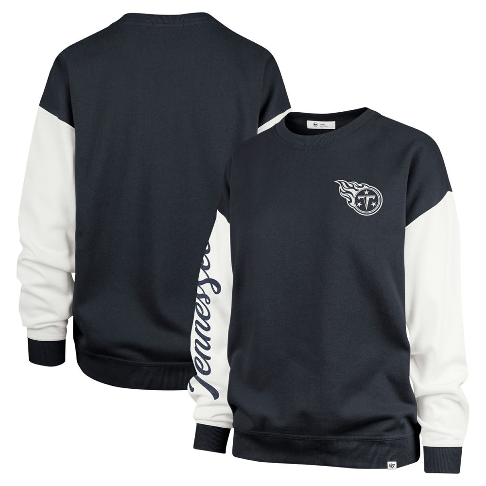 Tennessee Titans '47 Women's Double Header Rise Andie Pullover Sweatshirt Navy