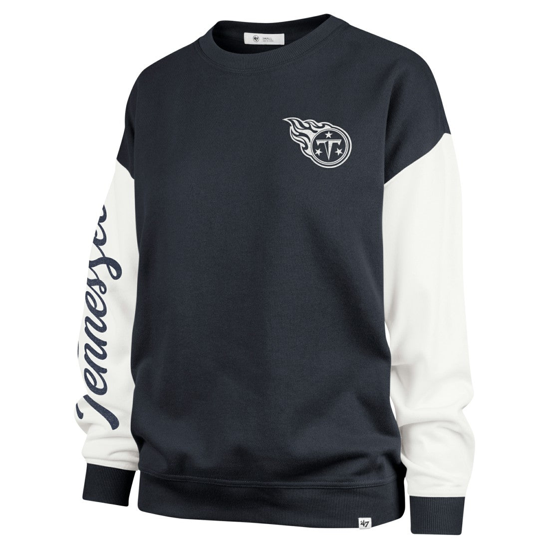 Tennessee Titans '47 Women's Double Header Rise Andie Pullover Sweatshirt Navy