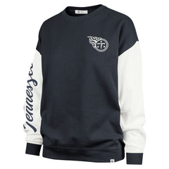Tennessee Titans '47 Women's Double Header Rise Andie Pullover Sweatshirt Navy