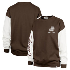 Cleveland Browns '47 Women's Double Header Rise Andie Pullover Sweatshirt Brown