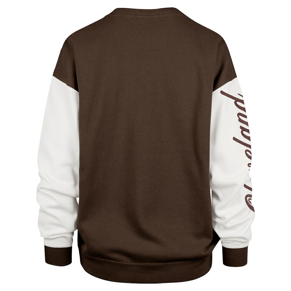 Cleveland Browns '47 Women's Double Header Rise Andie Pullover Sweatshirt Brown