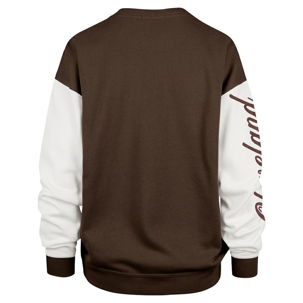 Cleveland Browns '47 Women's Double Header Rise Andie Pullover Sweatshirt Brown