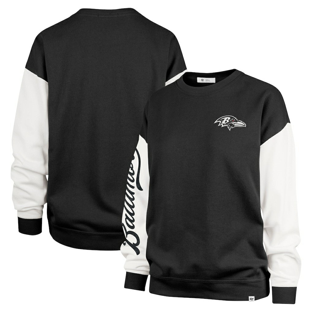 Baltimore Ravens '47 Women's Double Header Rise Andie Pullover Sweatshirt Black