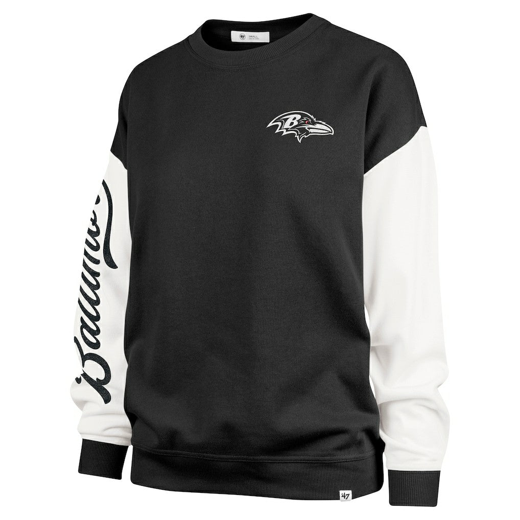 Baltimore Ravens '47 Women's Double Header Rise Andie Pullover Sweatshirt Black