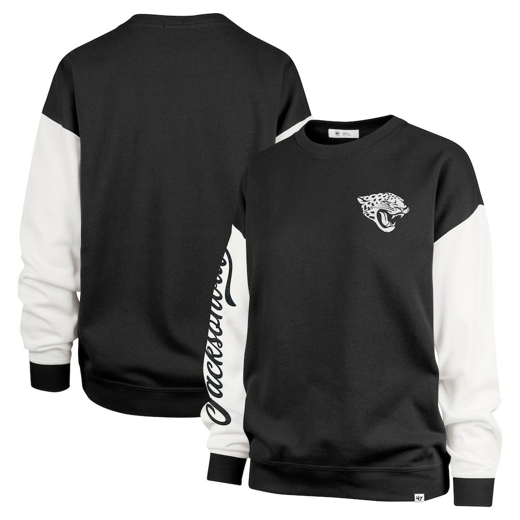 Jacksonville Jaguars '47 Women's Double Header Rise Andie Pullover Sweatshirt Black