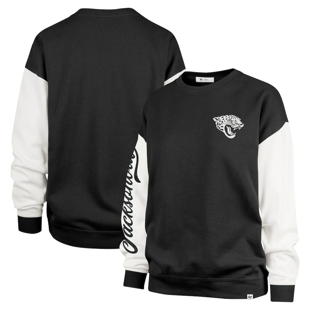 Jacksonville Jaguars '47 Women's Double Header Rise Andie Pullover Sweatshirt Black