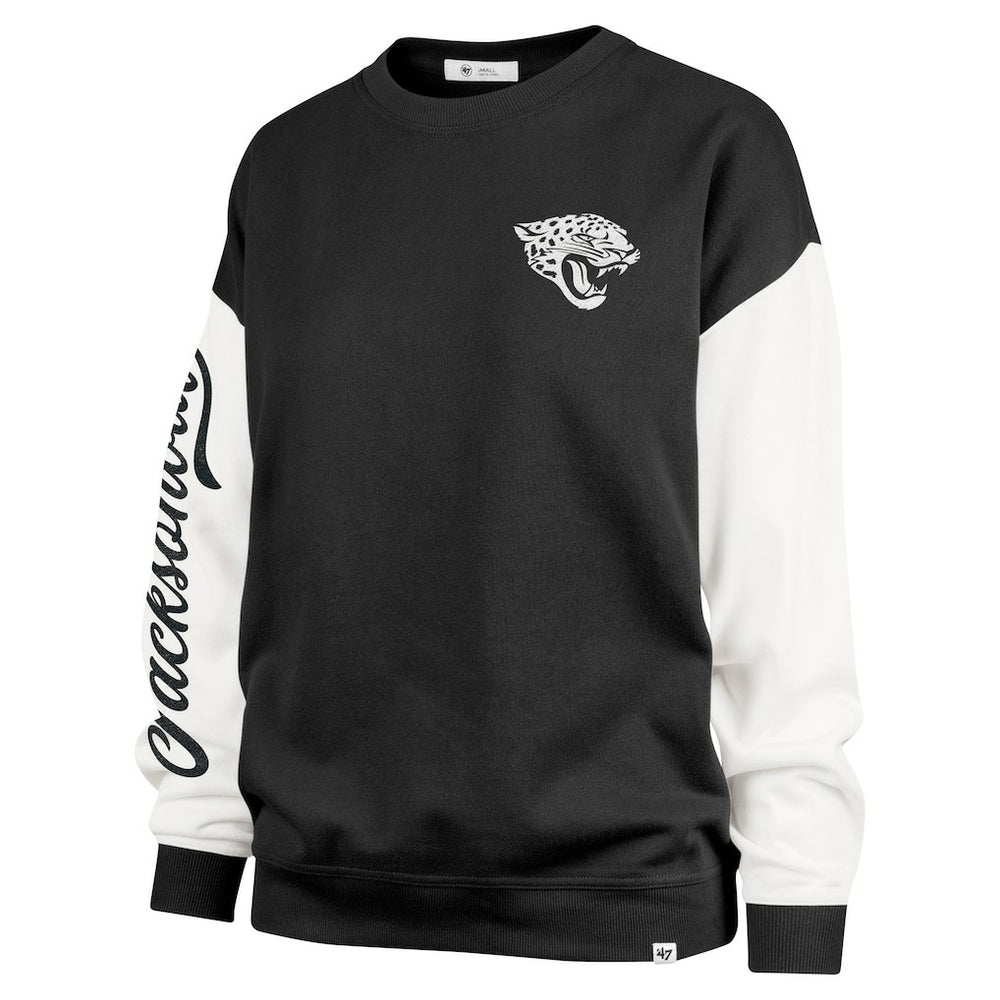 Jacksonville Jaguars '47 Women's Double Header Rise Andie Pullover Sweatshirt Black