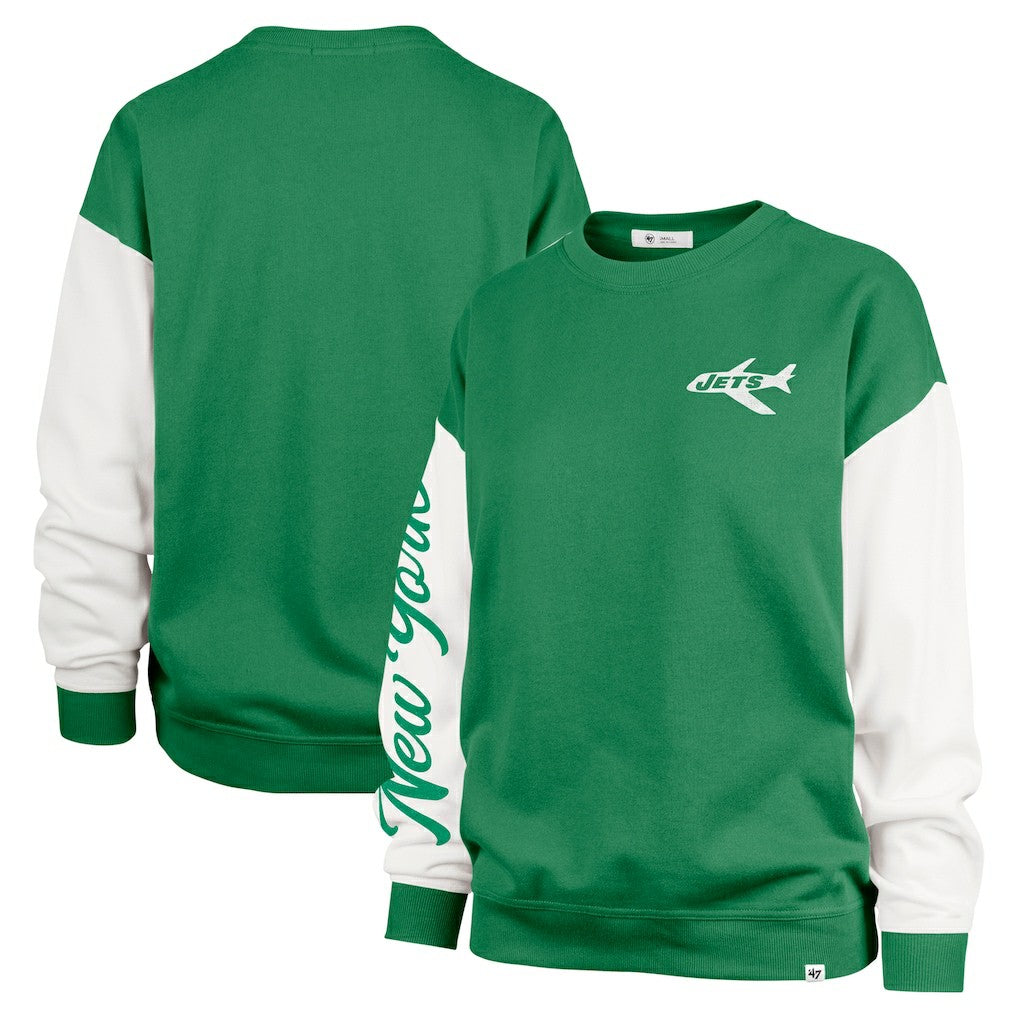 New York Jets '47 Women's Double Header Rise Andie Pullover Sweatshirt Green