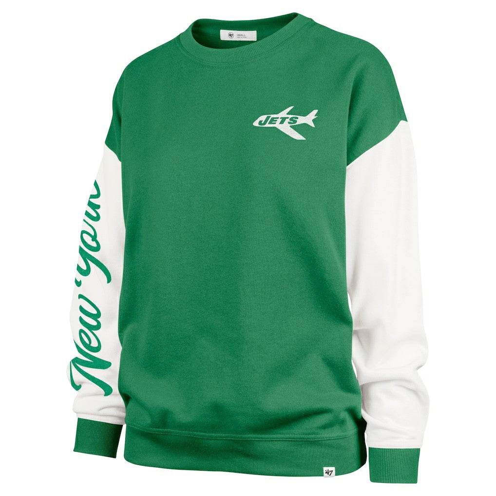 New York Jets '47 Women's Double Header Rise Andie Pullover Sweatshirt Green